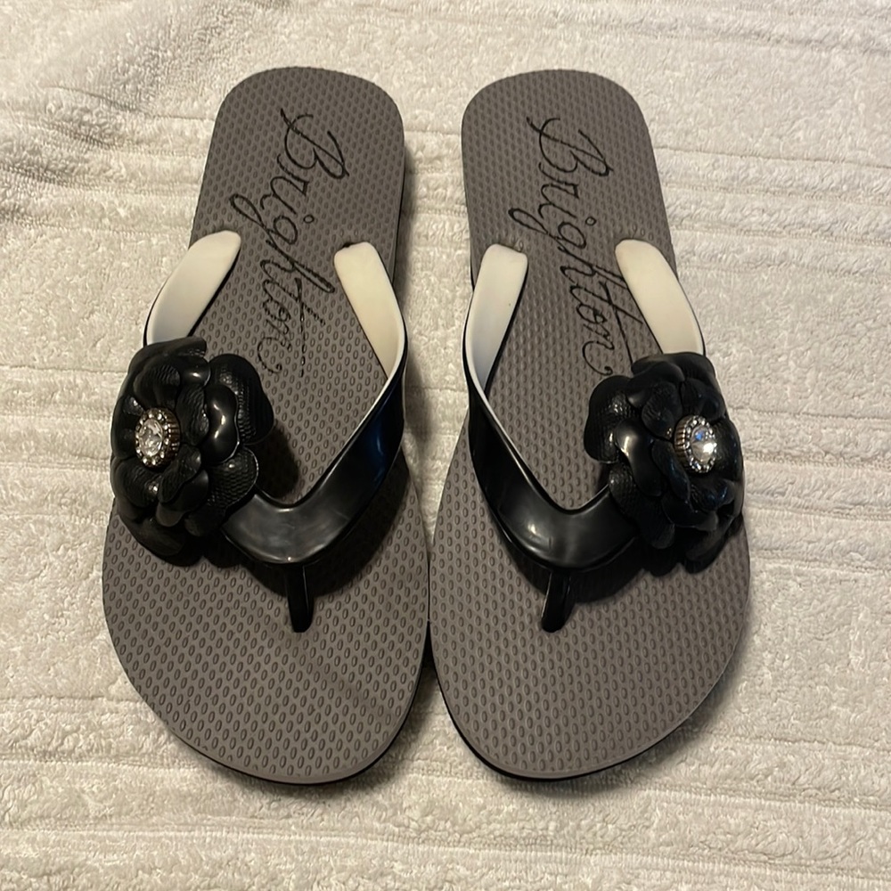 Brighton Flip Flops with Flower Detail
